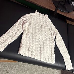 Elegant Cream Cable Knit Sweater - SIZE M